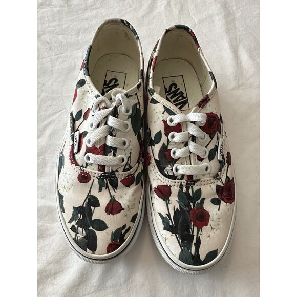 VANS Authentic shoes women Sz 5.5/ Mens 4 Roses Flower FLoral Skate - Picture 2 of 16